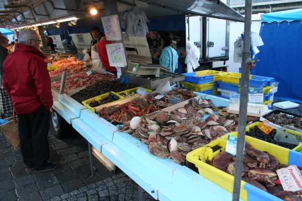 Rennes - Fischstand bei Wochenmarkt am Sonnabend